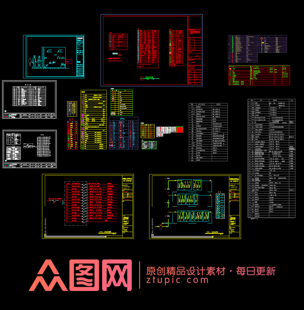 开关插座灯具CAD电气图库素材